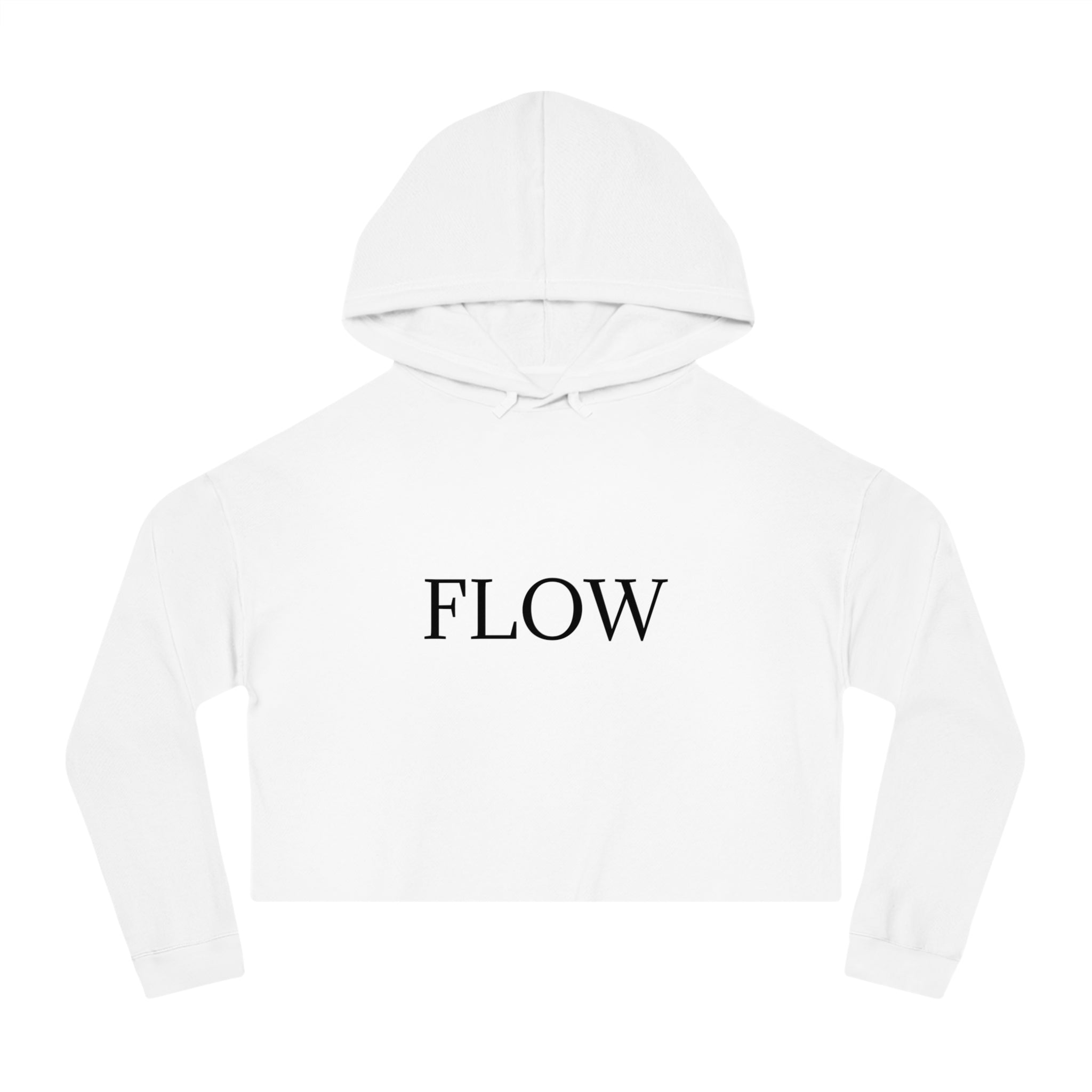 Cropped Hoodie Sweatshirt for Women with Cropped Design and Ribbed Cuffs