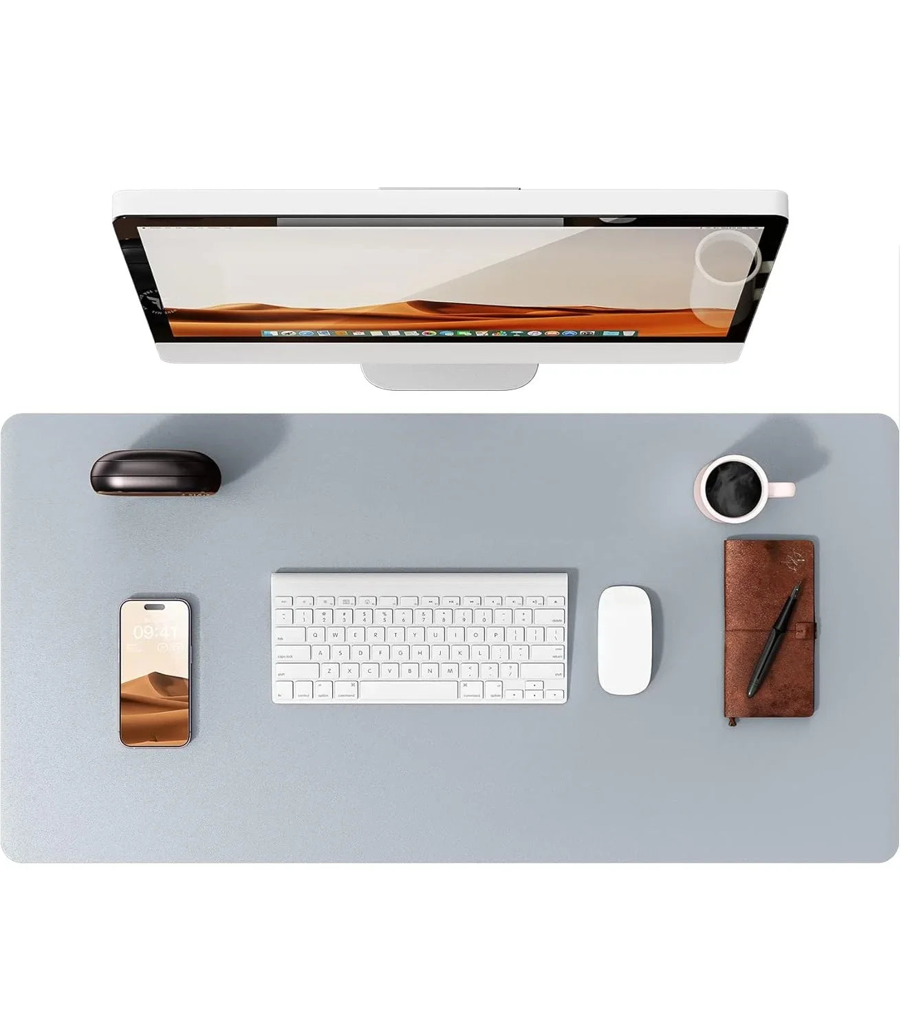 Large PU Leather Desk Pad – Non-Slip Office Mouse Pad & Desk Protector for Laptop, Keyboard, and Workstation