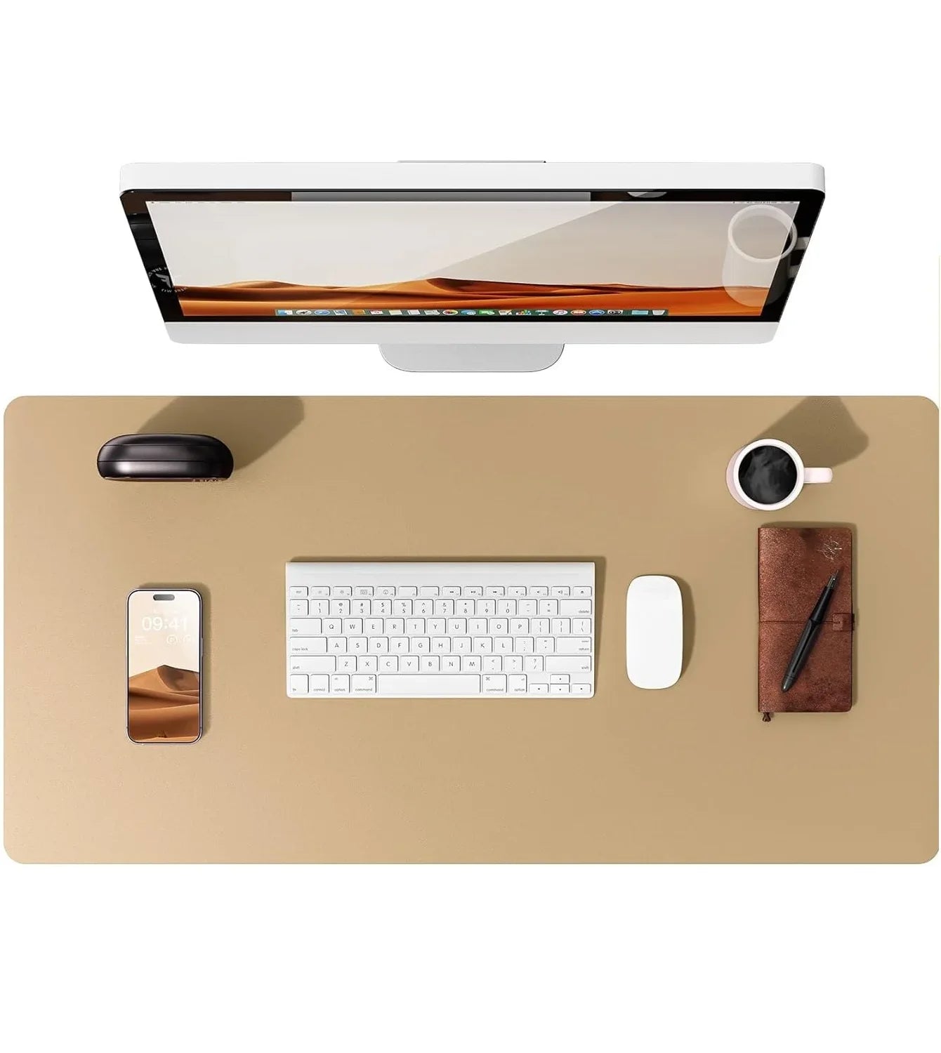 Large PU Leather Desk Pad – Non-Slip Office Mouse Pad & Desk Protector for Laptop, Keyboard, and Workstation