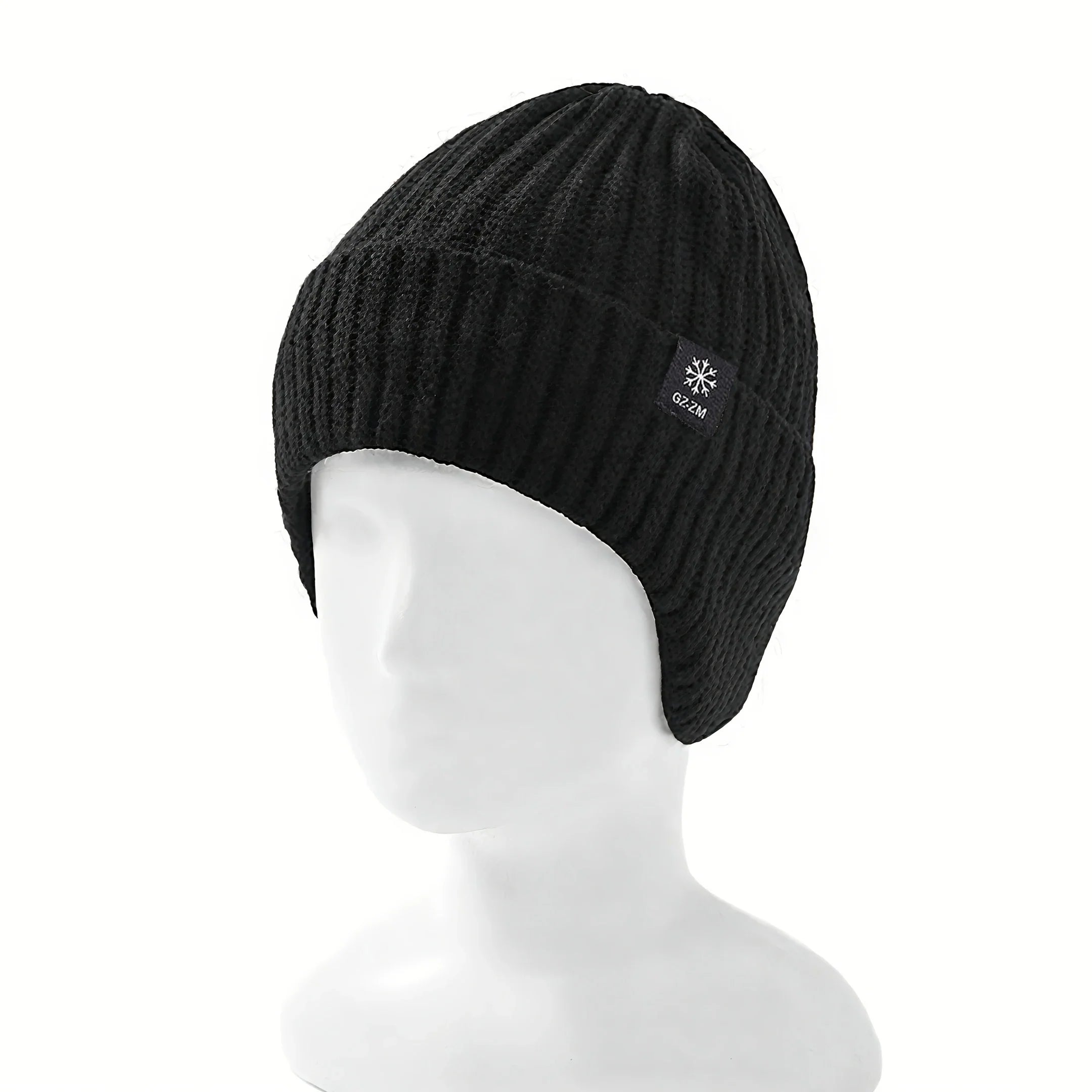 Winter warm woolen hat for middle-aged and elderly people, men's one-piece snowflake ear protection, thickened knitted hat for a
