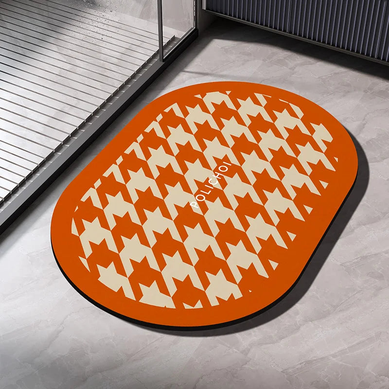 Diatomaceous Earth Bath Mat – Absorbent, Non-Slip Quick-Dry Bathroom & Toilet Floor Rug, Washable Shower Pad