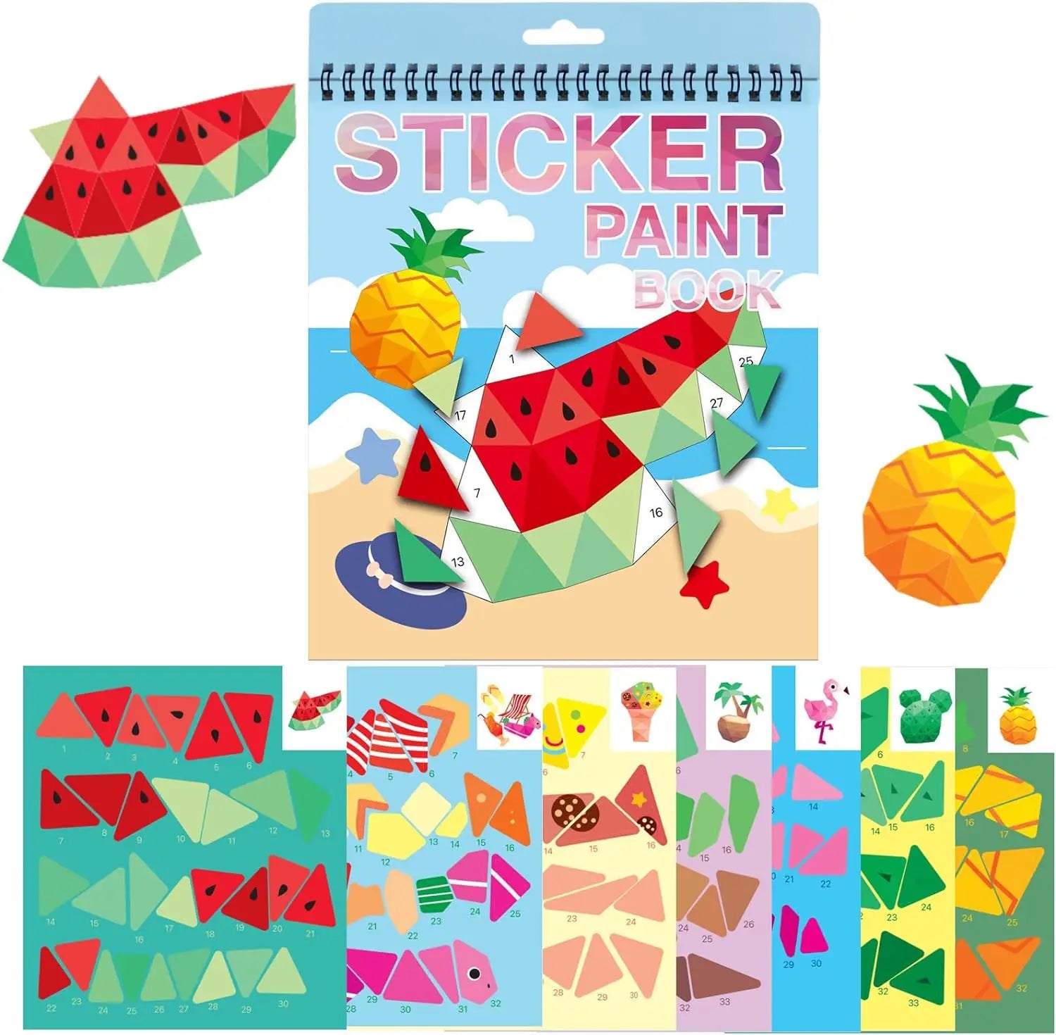 1PCS Sticker Book Crafts for Kids Ages 4-8, Sticker by Number for brain games,Gifts,Travel Toy