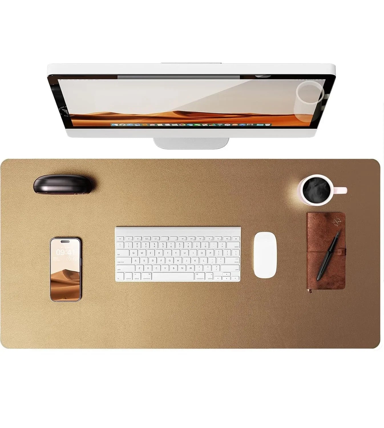 Large PU Leather Desk Pad – Non-Slip Office Mouse Pad & Desk Protector for Laptop, Keyboard, and Workstation