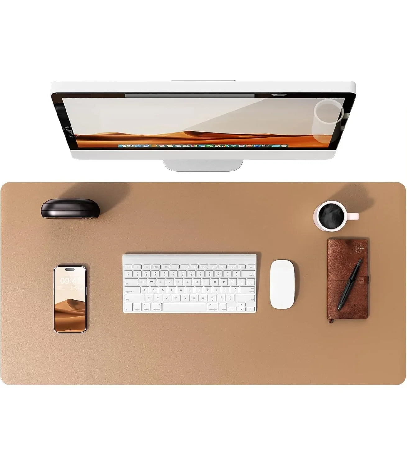 Large PU Leather Desk Pad – Non-Slip Office Mouse Pad & Desk Protector for Laptop, Keyboard, and Workstation