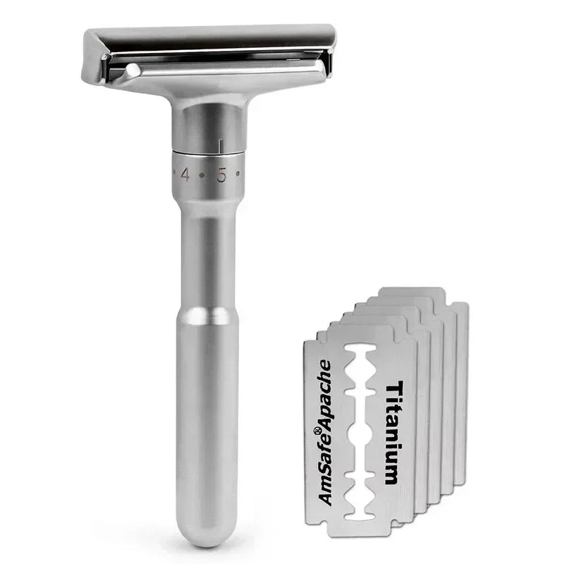 Vintage Manual Shaver for Men – Classic Barbershop Razor with 10 Stainless Steel Blades | Traditional Wet Shaving & Grooming Razor