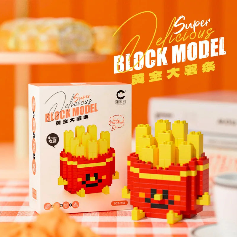 Fun Micro Particle Building Blocks Happy Eat and Play Series Vibrant Avocado Pineapple Children's Educational Assembling Toys