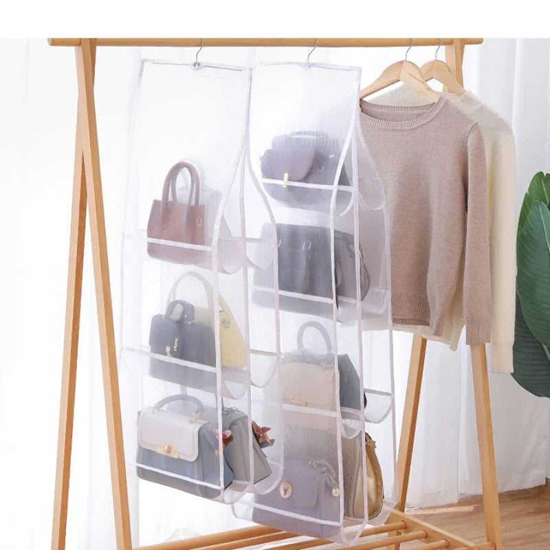 1/2PCS Hanging Storage Bags – 3/4-Layer Transparent Dust-Proof Organizer for Clothes, Bags & Accessories
