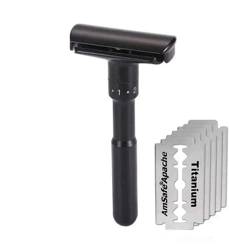 Vintage Manual Shaver for Men – Classic Barbershop Razor with 10 Stainless Steel Blades | Traditional Wet Shaving & Grooming Razor