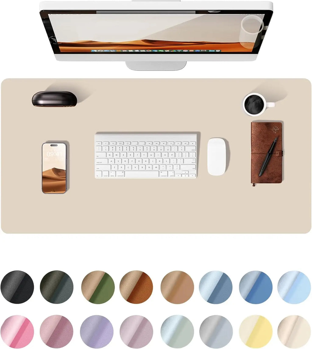 Large PU Leather Desk Pad – Non-Slip Office Mouse Pad & Desk Protector for Laptop, Keyboard, and Workstation