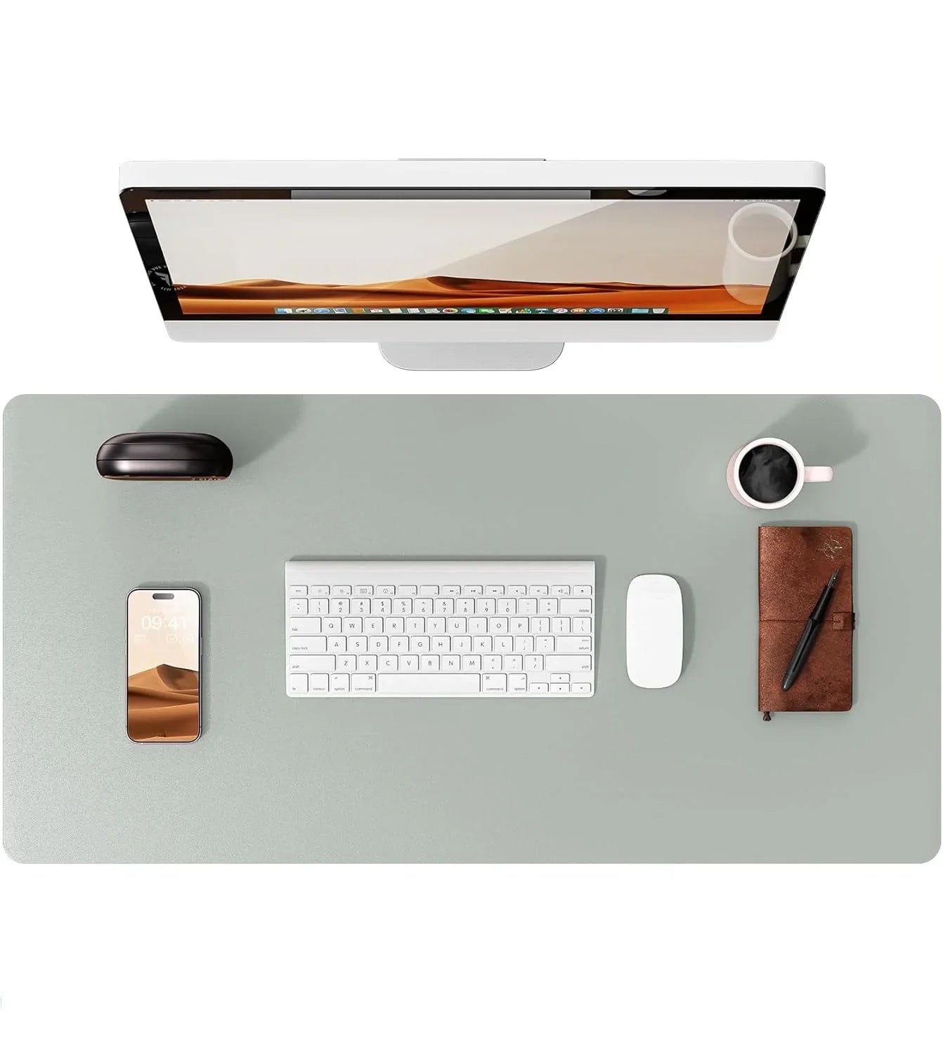 Large PU Leather Desk Pad – Non-Slip Office Mouse Pad & Desk Protector for Laptop, Keyboard, and Workstation