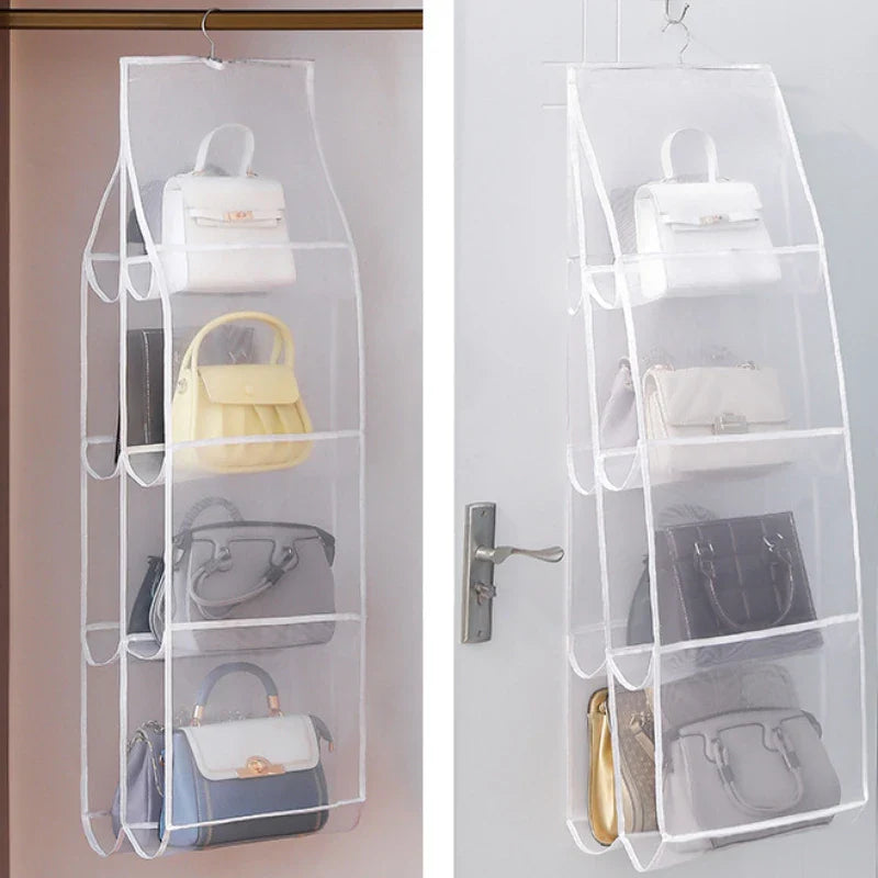 1/2PCS Hanging Storage Bags – 3/4-Layer Transparent Dust-Proof Organizer for Clothes, Bags & Accessories