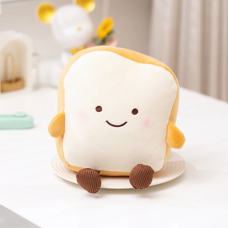 Cute Cartoon Egg & Toast Plush Toy – Breakfast Expression Stuffed Doll Pillow | Soft Baby Comfort Toy & Christmas Gift