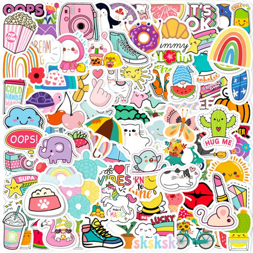 100PCS Kawaii Cute Stickers – VSCO Aesthetic Stickers for Kids, Laptops, Water Bottles, Phones & DIY Decoration