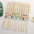 Single Cowhide Wrapped Bamboo Toothbrush Set Natural and Environmentally Friendly Bamboo Toothbrush Tablet One Box of 10 P