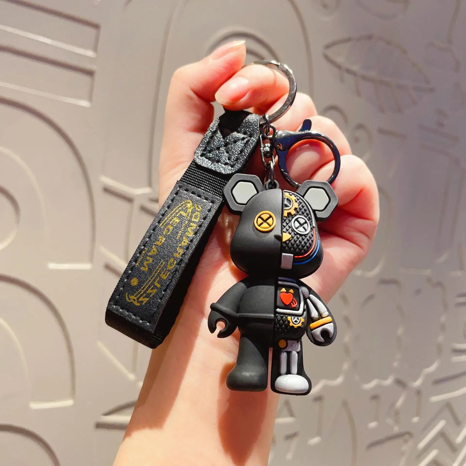 Cartoon Simple Mechanical Bear Cute Niche Doll Keychain Chain Bag Personalized Small Pendant Accessory Keychain Decorative Gifts