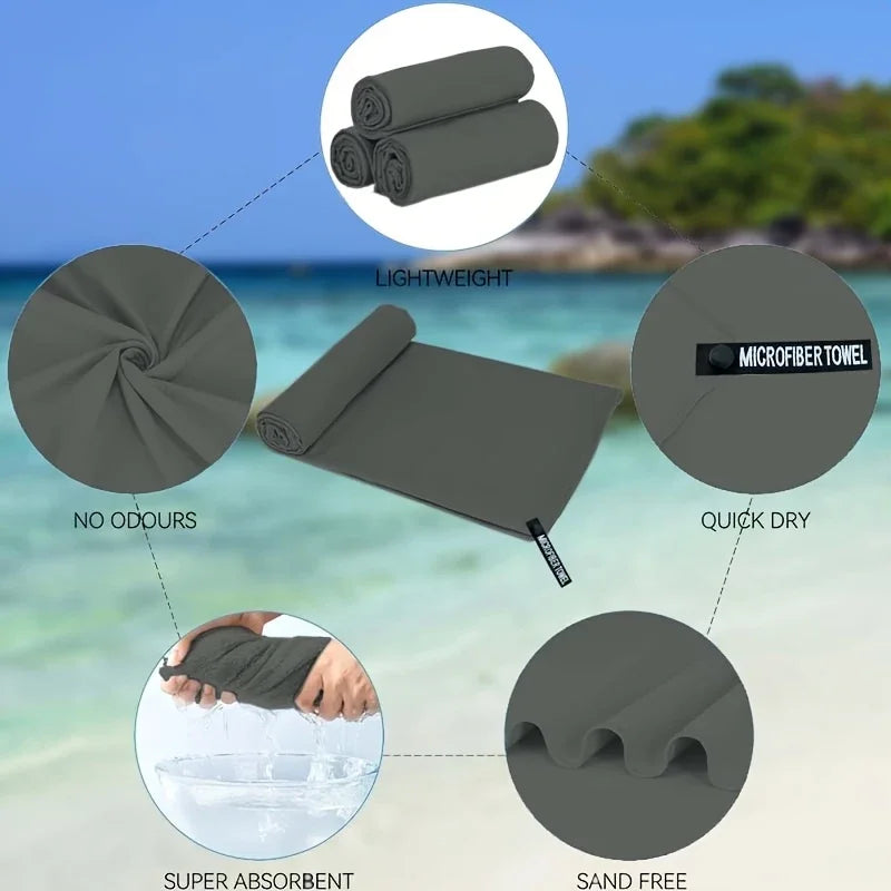 1-psc Microfiber Travel Towel, Quick Dry Towel Super Absorbent Compact Lightweight l for Beach, Gym, Pool, Bath, Yoga