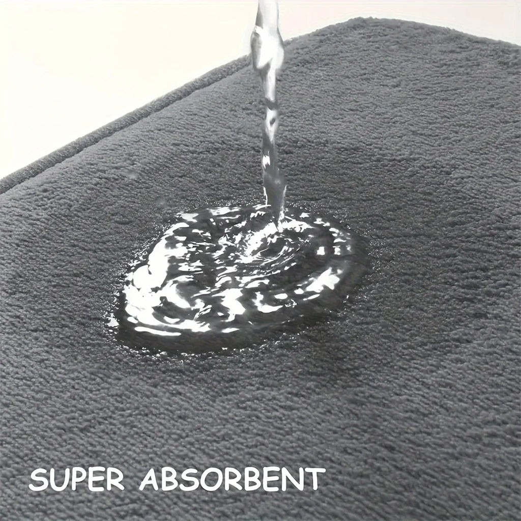 Thickened Special-Shaped Bathroom Mat – Absorbent Non-Slip Flannel Rug