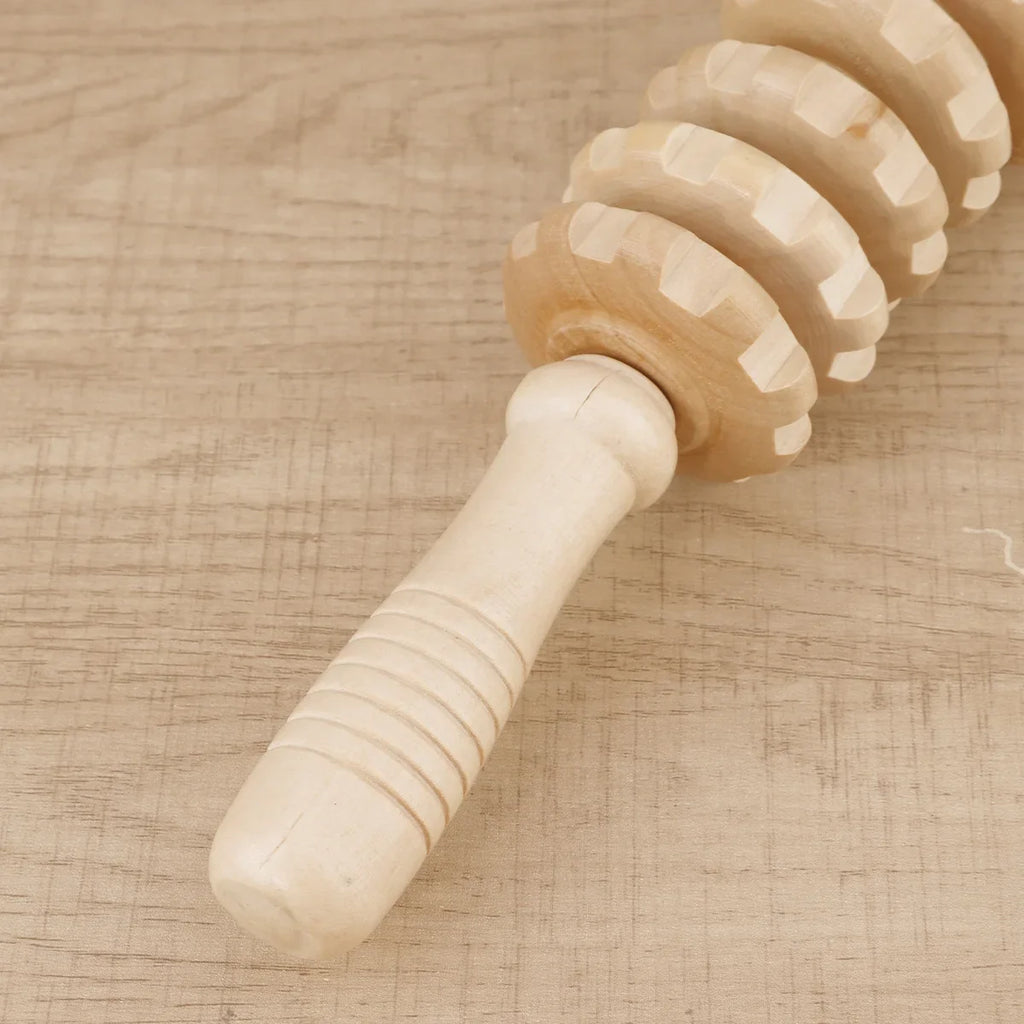 Wooden Therapy Massager Roller Trigger Point Massager Stick for Fascia Cellulite Muscle & Abdomen Body, Muscle Belly Relief Too