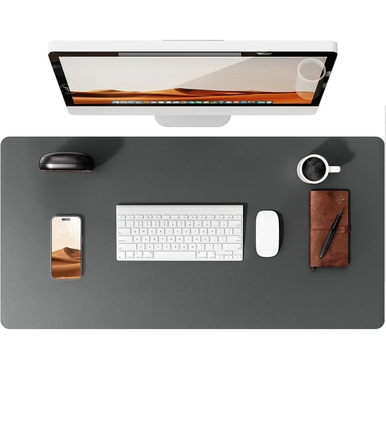 Large PU Leather Desk Pad – Non-Slip Office Mouse Pad & Desk Protector for Laptop, Keyboard, and Workstation