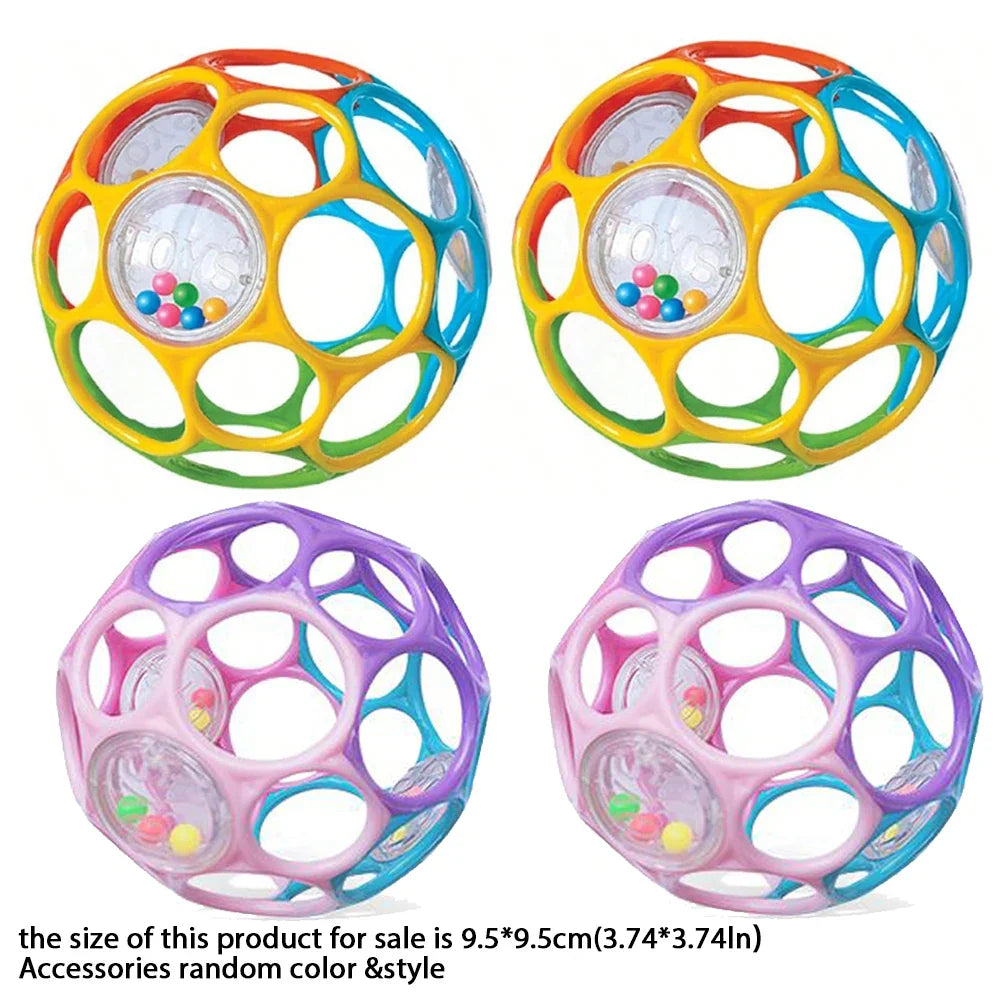 Soft Baby Grasping Ball Rattles with Bell Ball Early Education Educational Sensory Toy Random Color）