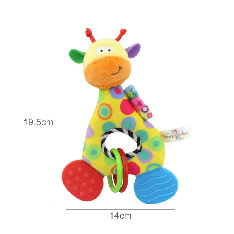 Soft Animal Hanging Handbells Rattles Plush Infant Baby Development Handle Sensory Toys WIth Teether Baby Toy For Newborn Gifts