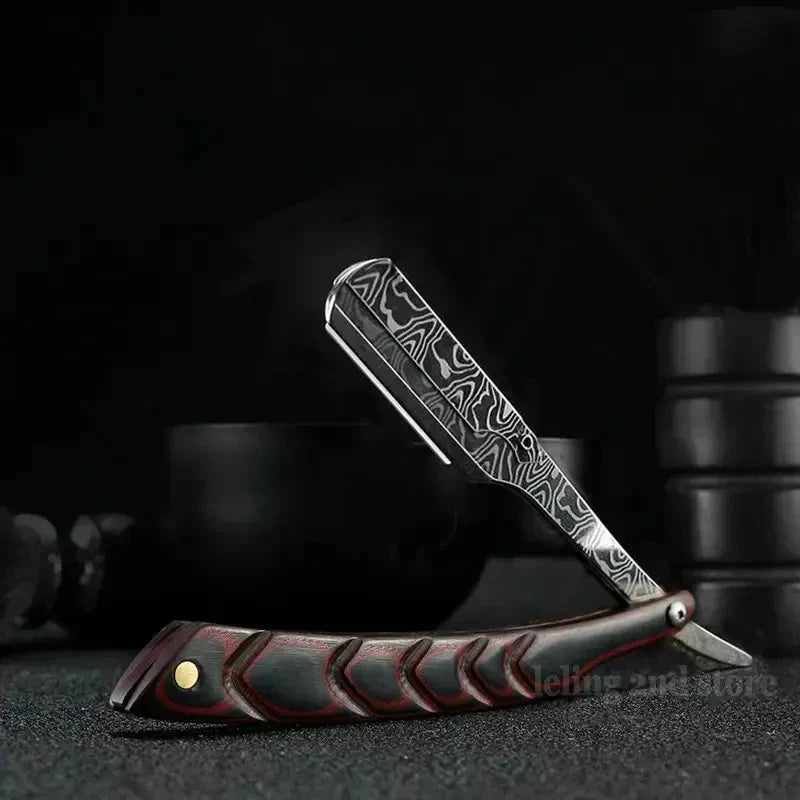 Professional Wooden Handle Shaving Razor for Men – Replaceable Blade Barber Razor | Vintage Straight Edge Shaver & Grooming Gift