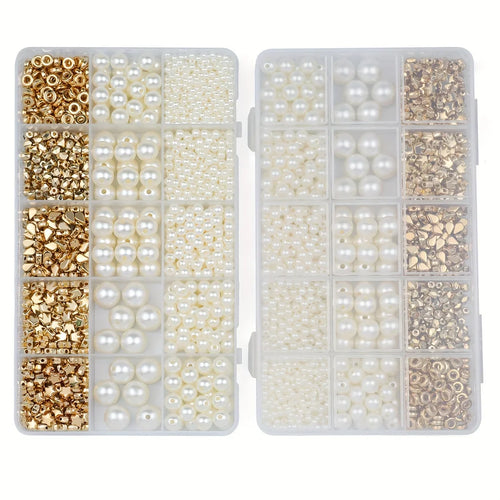1240PCS 10x17mm CCB Imitation Pearl Acrylic Spacer Beads – DIY Jewelry Making Kit for Bracelets, Necklaces & Craft Accessories