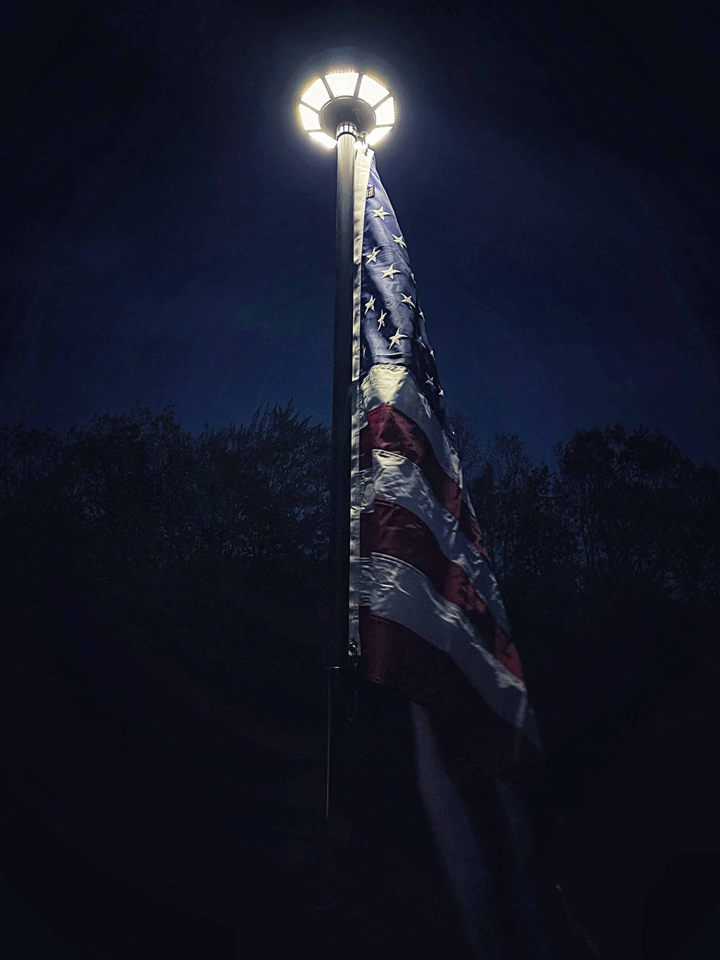 TelePatriot 800 Series Solar Flagpole Light - 200 LED Waterproof IP65