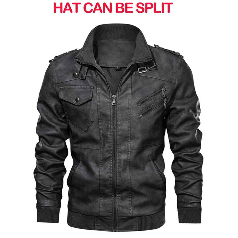 WTN Men's PU Leather Biker Jacket – Autumn Casual